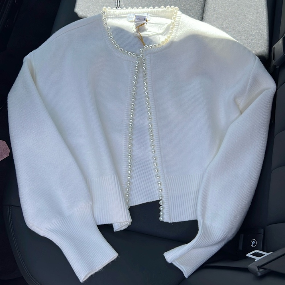 House of Harlow pearl cardigan